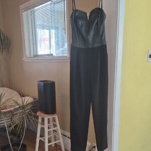 Dynamite Black Faux Leather Jumpsuit